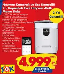 NEUTRON KAMERALI VE SES KONTROLLÜ 7 L KAPASİTELİ EVCİL HAYVAN AKILLI MAMA KABI